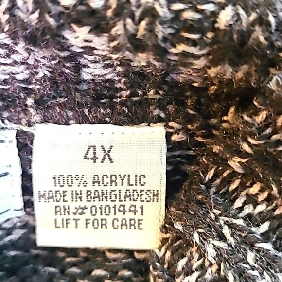 Jamie Nicole Gray & White Sweaterdress,Cowl Neck,Short Sleeves, Buttons, Size 4X - Picture 9 of 9